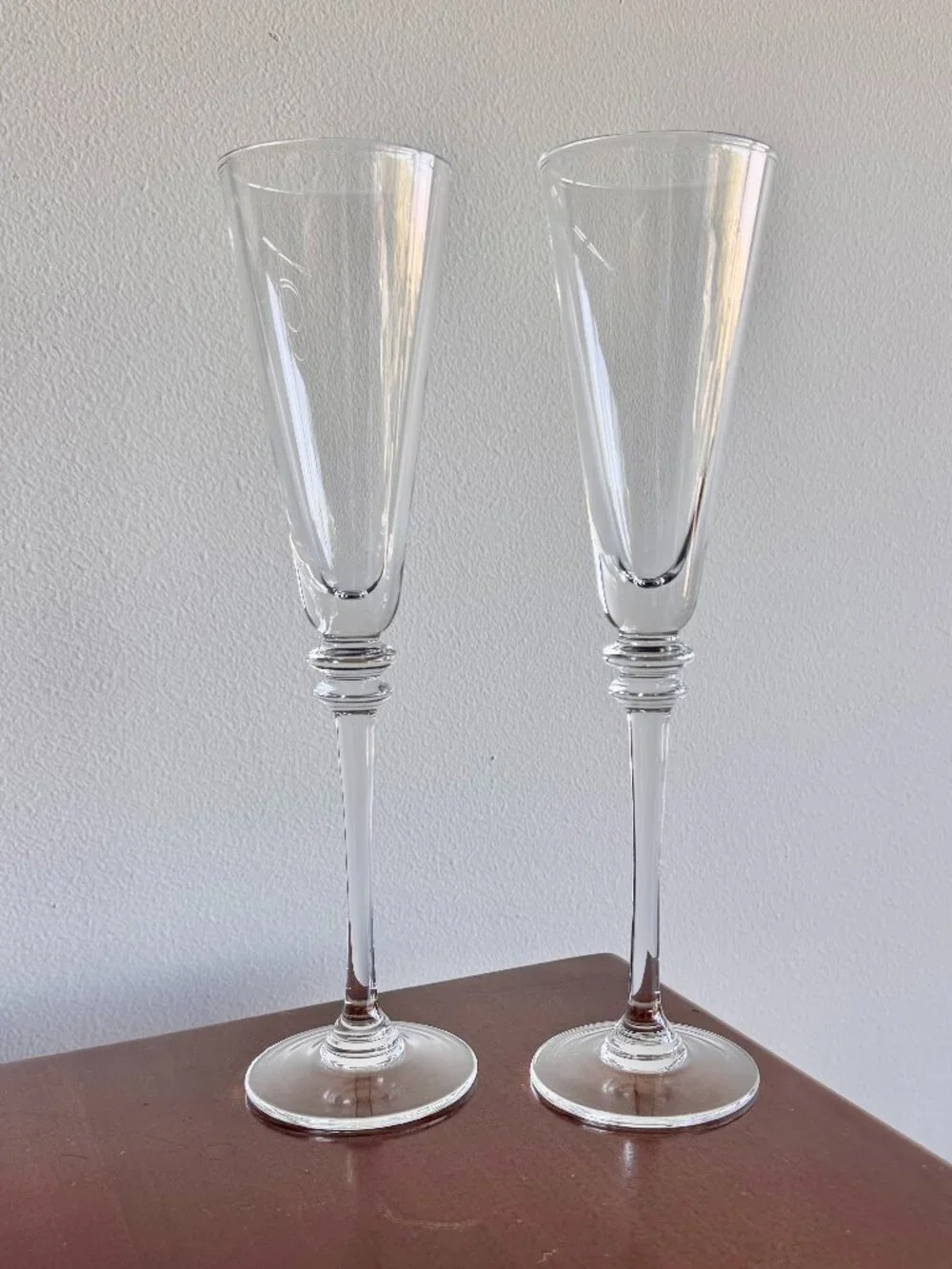 Pottery Barn Claro Fluted Champagne Glasses | Set of 2